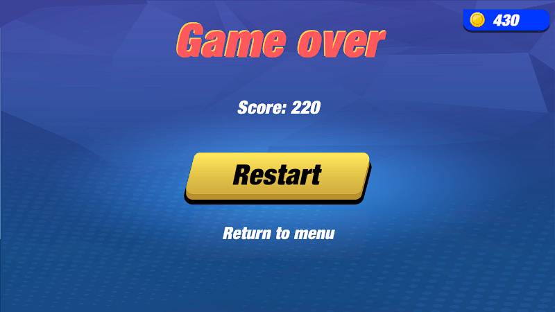 Tampilan ketika kalah